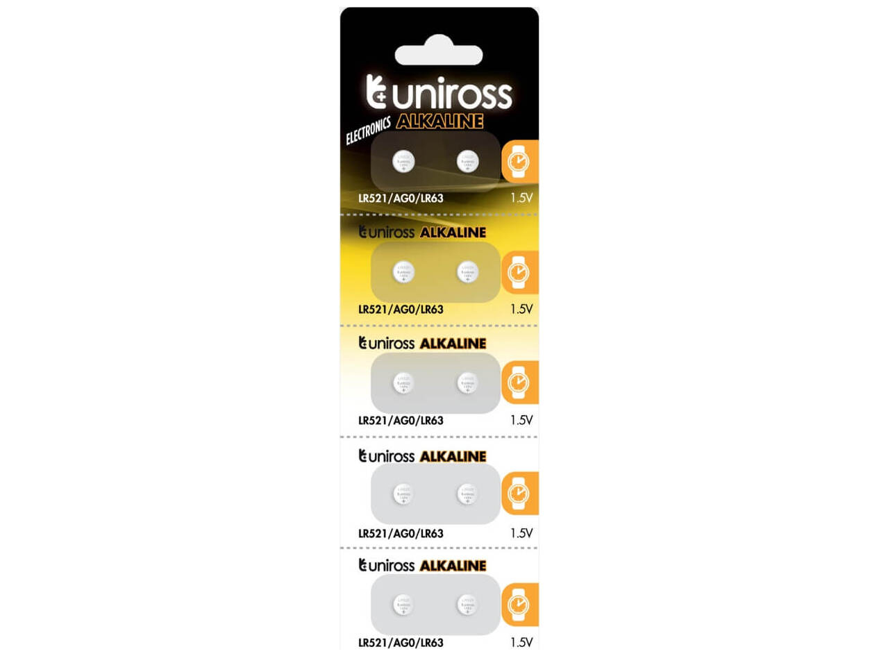 Uniross LR521/R63 Knapcellebatterier 10mAh 10 stk.