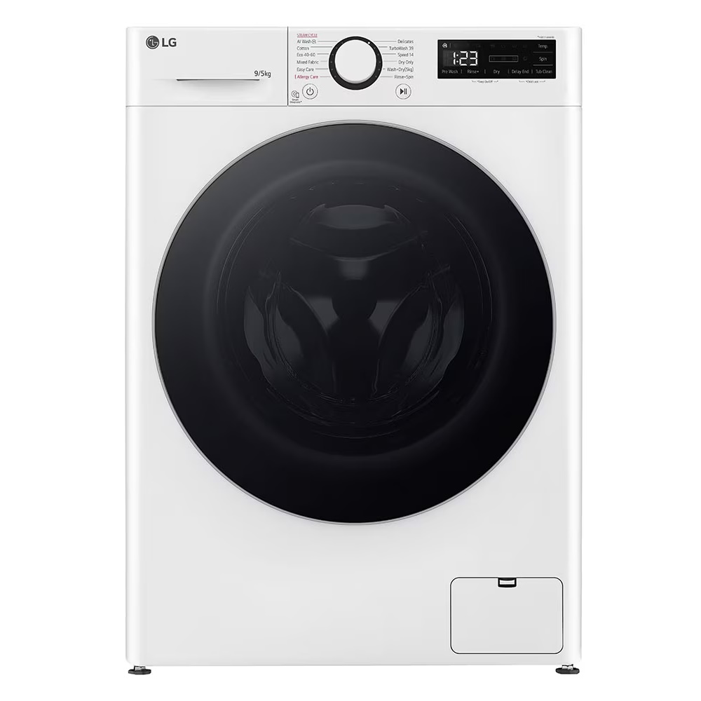 LG Serie R5 F2DR509S1W - Vaske-/ tørremaskine - bredde: 60 cm - dybde: 53.5 cm - højde: 85 cm - frontbetjening - 9 kg - 1200 rpm - hvid