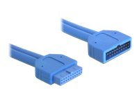 DeLOCK intern forlængerkabel til USB 3.0. IDC20 han - hun, 0,45m, bl�