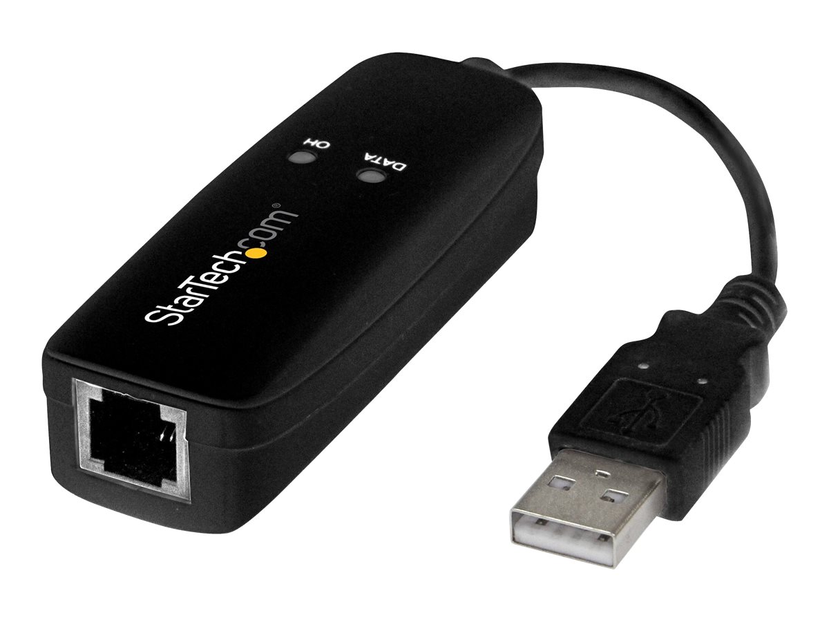 StarTech USB 2.0 Fax Modem, 56K External Hardware Dial Up V.92 Modem/Dongle/Adapter, Computer/Laptop Fax Modem, USB to Telephone Jack, USB Data Modem, Network Fax/CMR/POS - 56K V.92 Modem Dongle - Fax/modem - USB - 56 Kbps - K56Flex, V.90, V.92