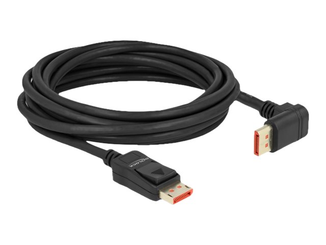 Delock - DisplayPort kabel - DisplayPort (han) lige til DisplayPort (han) opvinklet - DisplayPort 1.4 - 5 m - 8K60 Hz (7680 x 4320) support - sort