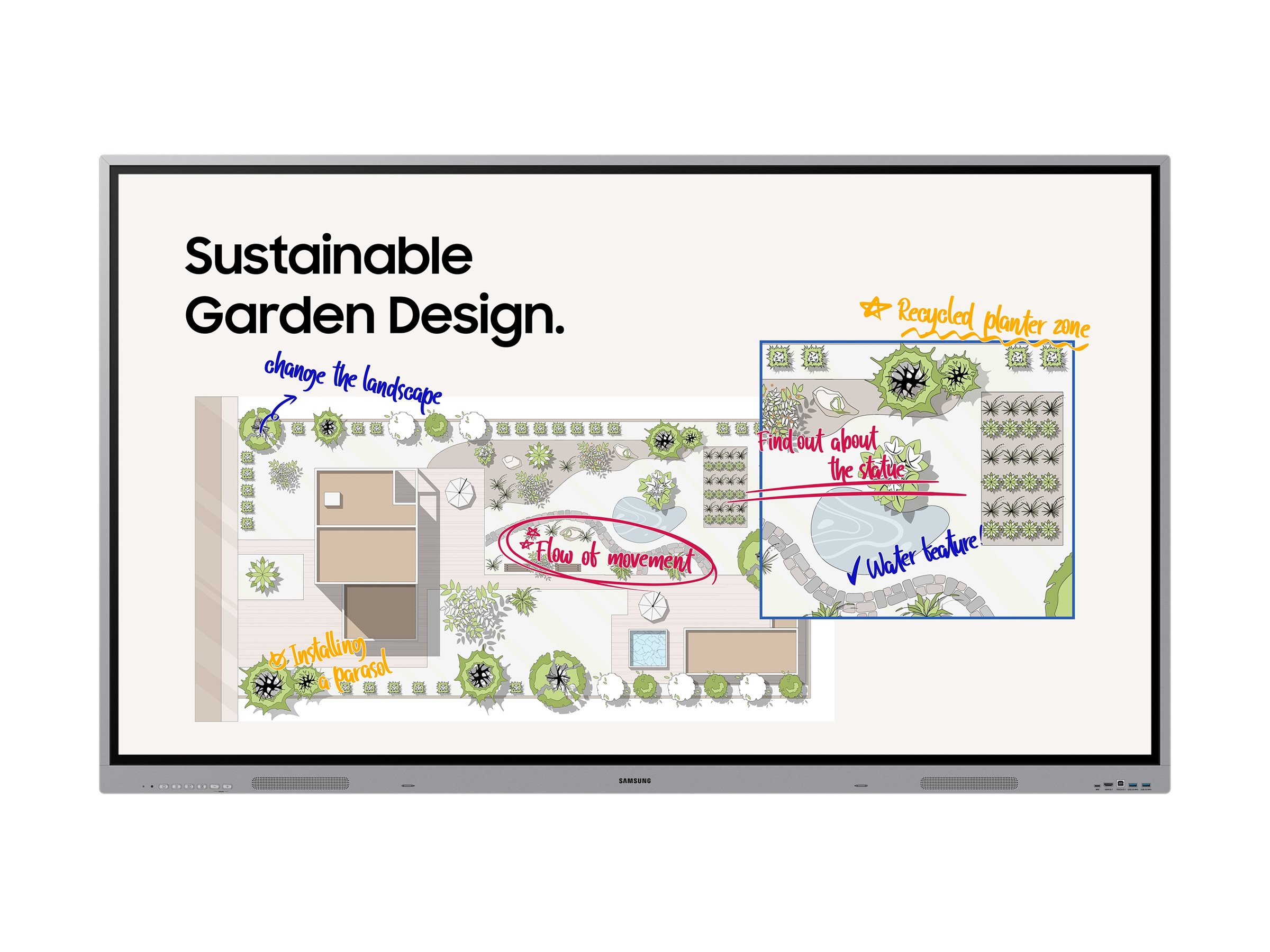 Samsung Interactive Display WE65FX - 65 Diagonal klasse WEFX Series LED-bagbelyst LCD paneldisplay - uddannelse/virksomhed - med indbygget interakti