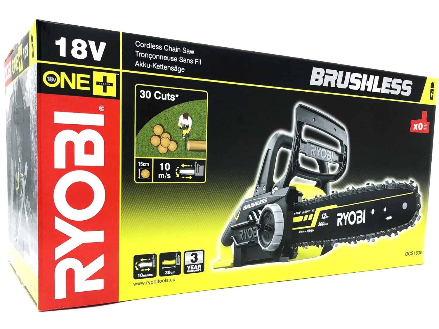 Ryobi One+ OCS1830 - Kædesav - ledningfri - intet batteri - 250 mm - 30 cm - 3.2 kg - SOLO