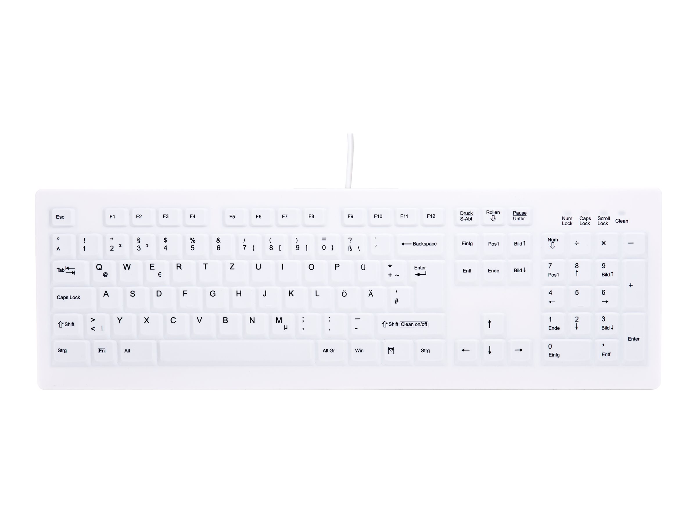 Contour Design ClassicClean trådløst fuldendt tastatur - hvid (DE)