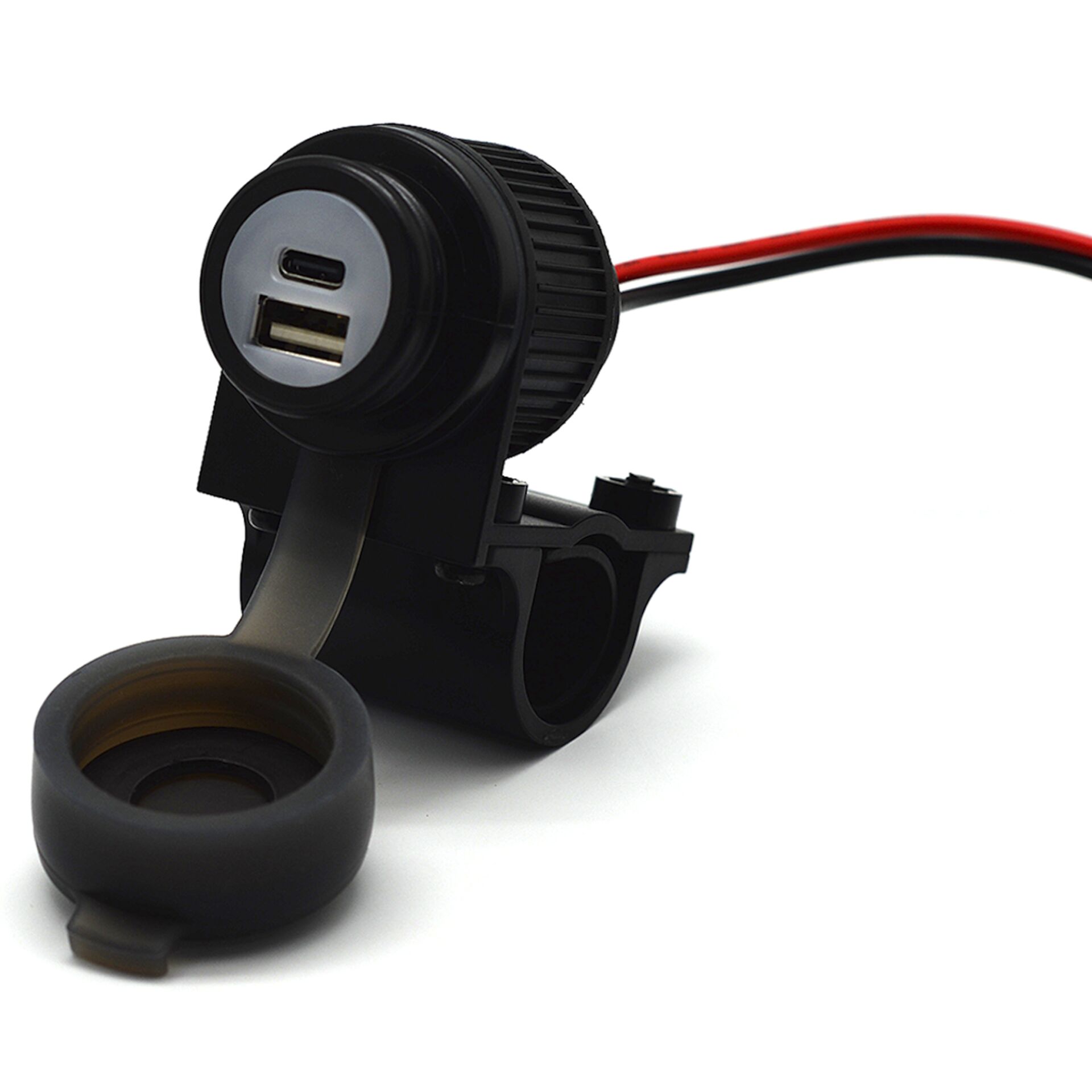 Albrecht Duo USB A+C-stikdåse motorcykel 12/24V (73701)