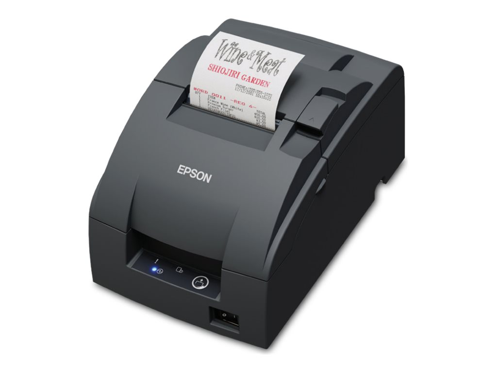 Epson TM U220IIB (102) - Kvitteringsprinter - to-farvet (monokrom) - dot-matrix - Rulle (7,6 cm) - 16 cpi - 9 pin - op til 8.8 linier/sek. - seriel - skærer - mørkegrå