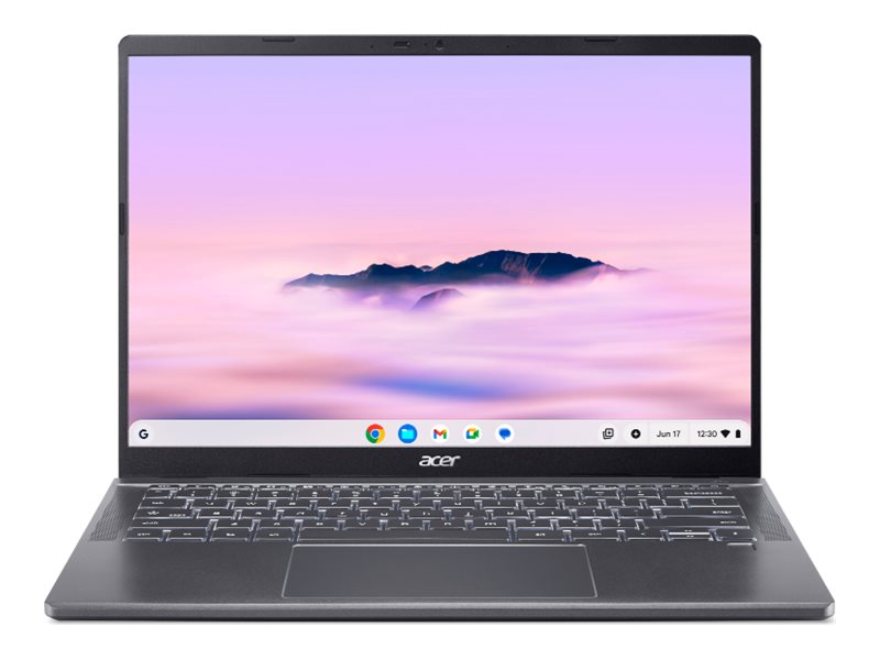 Acer Chromebook Plus Enterprise 714 CBE794-1 - Intel Core Ultra 7 - 155U / op til 4.8 GHz - Chrome OS (med Chrome Enterprise Upgrade) - Intel Graphics - 16 GB RAM - 256 GB SSD NVMe, 3D Triple-level Cell (TLC) - 14 IPS 1920 x 1200 @ 120 Hz - Gigabit Ethernet - Bluetooth, Wi-Fi 7 - stålgrå - kbd: Nordisk