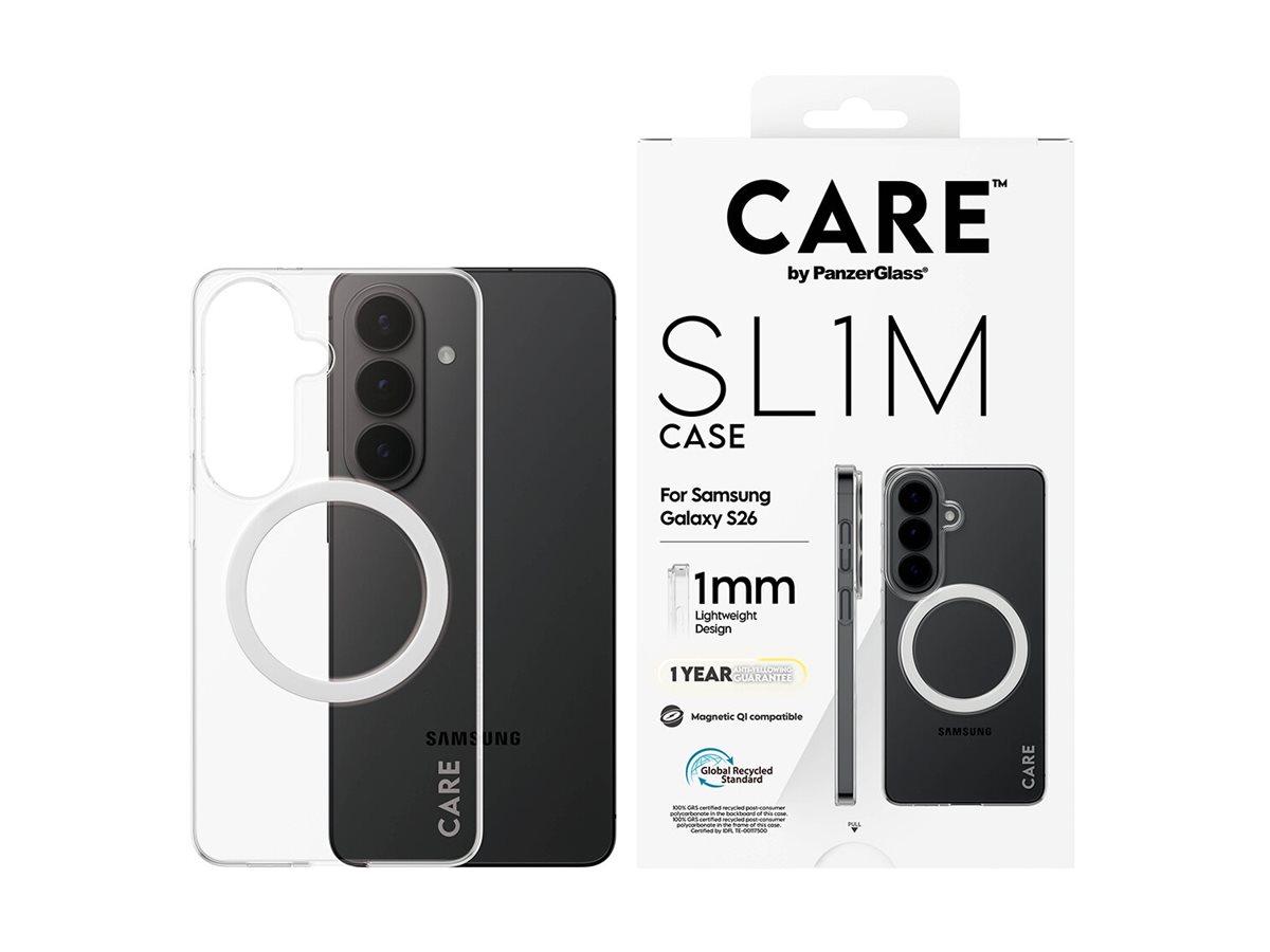 PanzerGlass CARE™ by ® SL1M Case Transparent w. Qi Samsung Galaxy S26 Beskyttelsescover Transparent