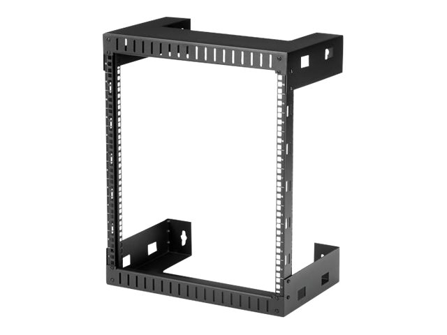 Startech 12U 19 Wall Mount Network Rack - 12 Deep 2 Post Open Frame Server Room Rack for Data/AV/IT/Computer Equipment/Patch Panel with Cage Nuts & Screws 200lb Capacity, Black (RK12WALLO) - Rack - vægmonterbar - sort - 12U - 12