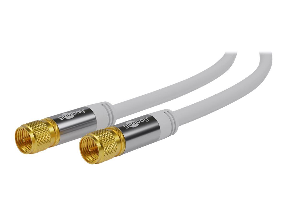 Goobay SAT-antennekabel (135 dB), 4x afskærmet guldbelagt, F-stik > F-stik, 2 m