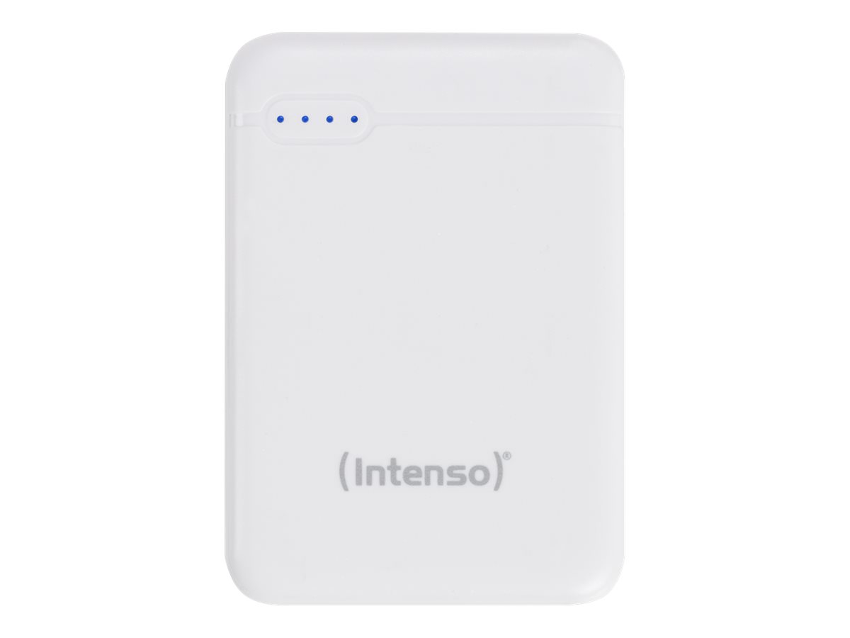Ultra lille powerbank i lommestørrelse. Intenso XS5000 Powerbank. 5000 mAh. Hvid.