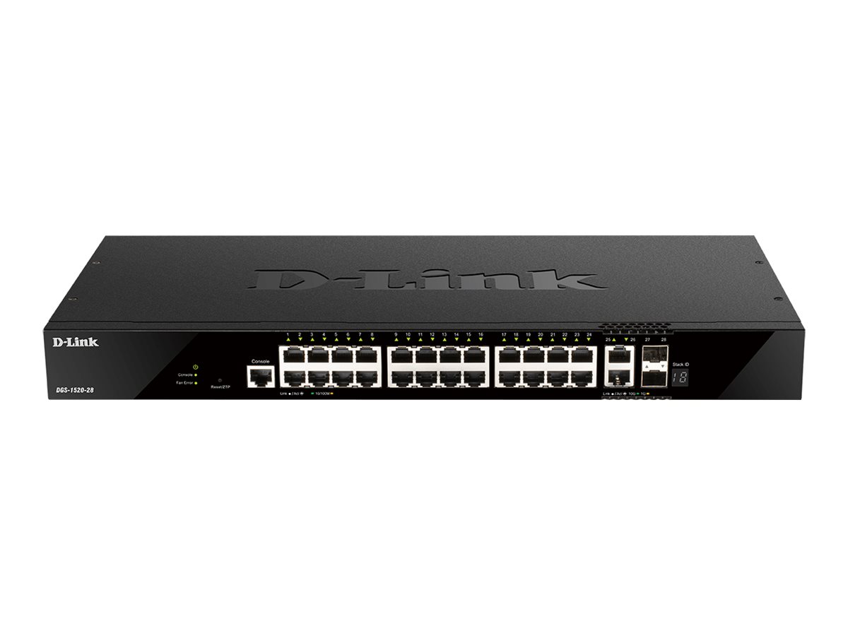 D-link Dgs-1520-28 Netværksswitch Administreret L3 10g Ethernet (100/1000/10000) 1u Sort