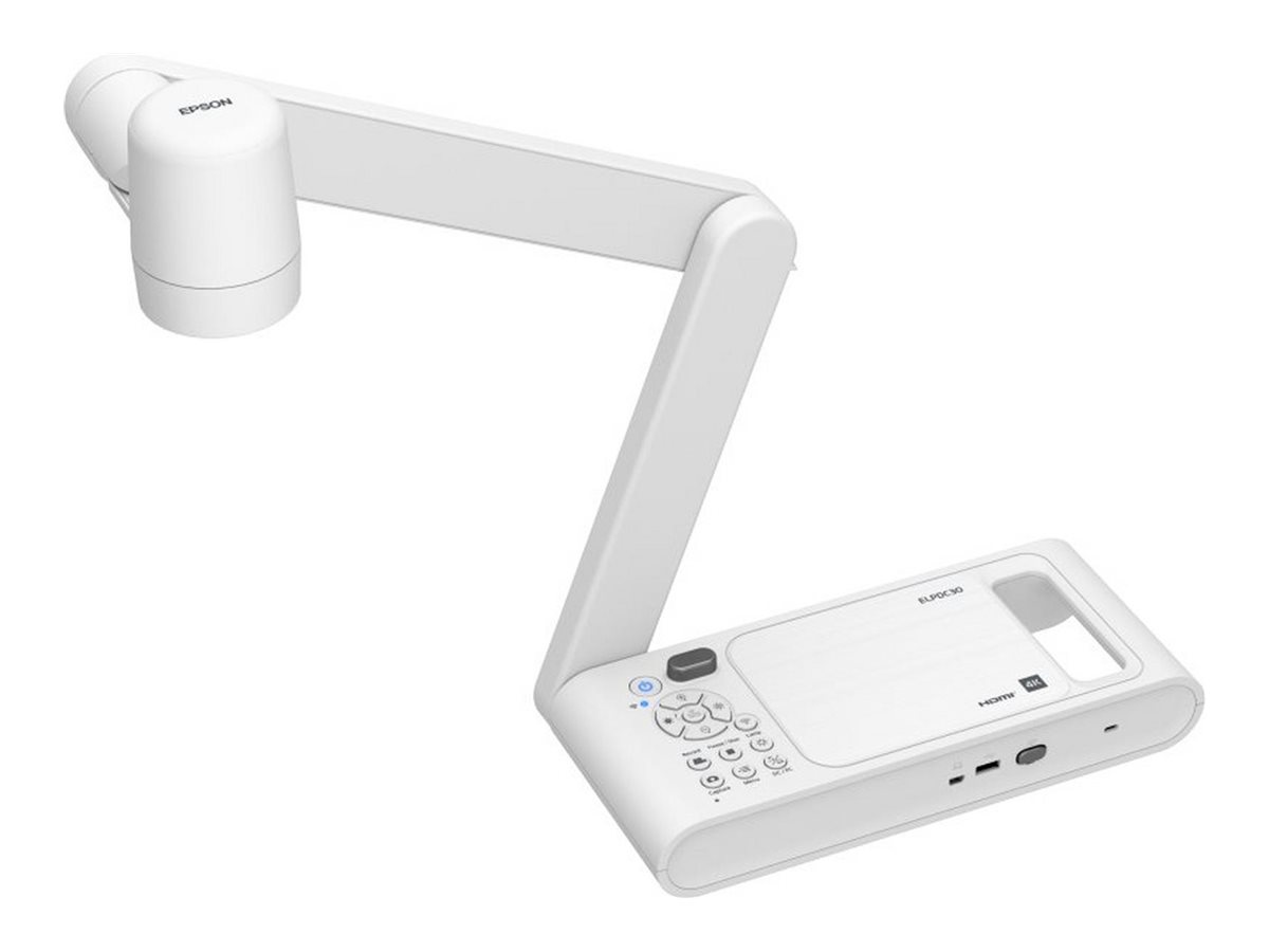 Epson ELPDC30 - Digitalkamera for dokumenter - håndmodel - farve - 13.000.000 pixel - 4K UHD (3840 x 2160) - audio - trådløs - VGA, HDMI - WiFi - USB