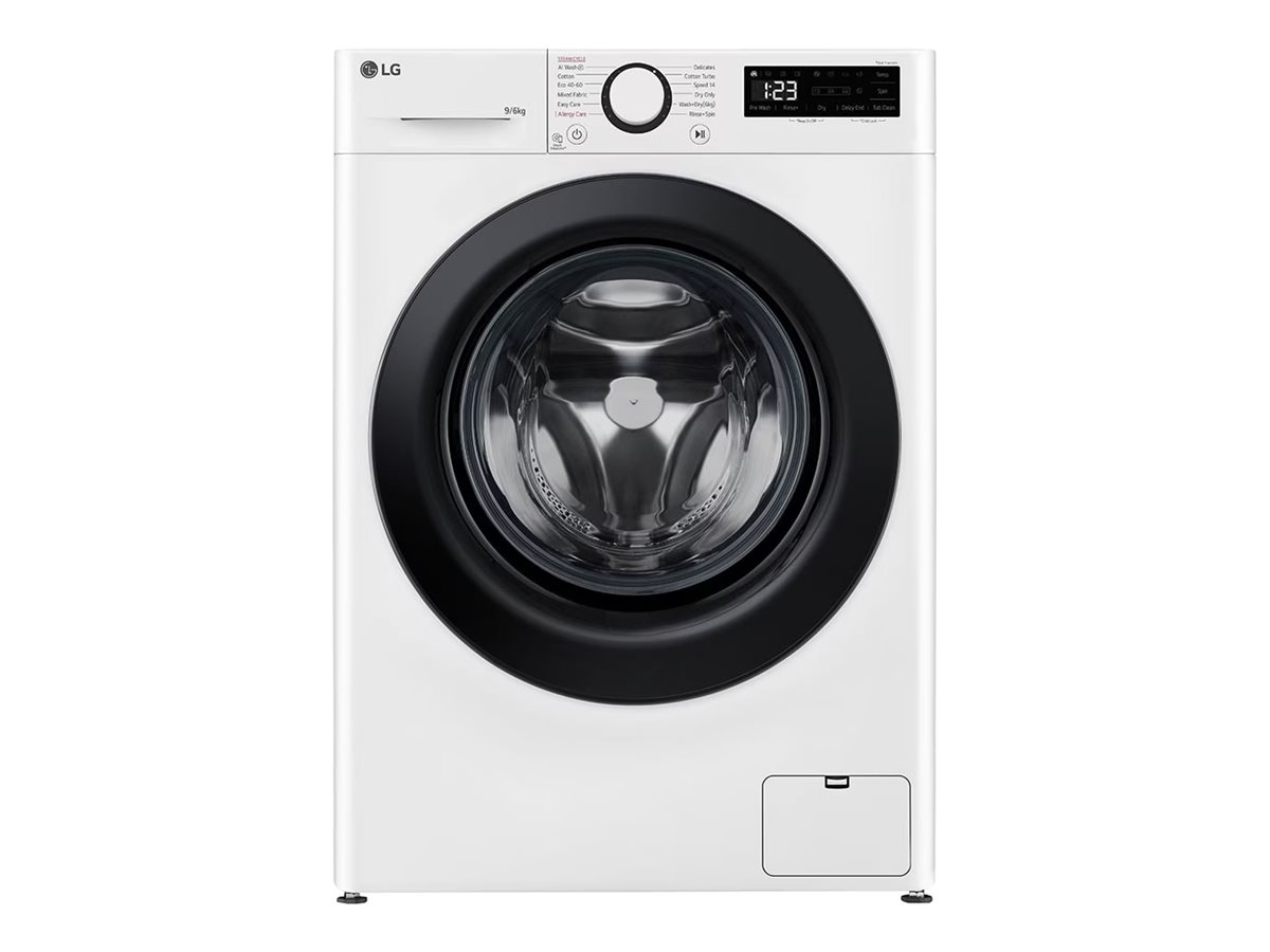 LG Serie R5 F4DR509SBW - Vaske-/ tørremaskine - bredde: 60 cm - dybde: 62 cm - højde: 85 cm - frontbetjening - 9 kg - 1400 rpm - hvid