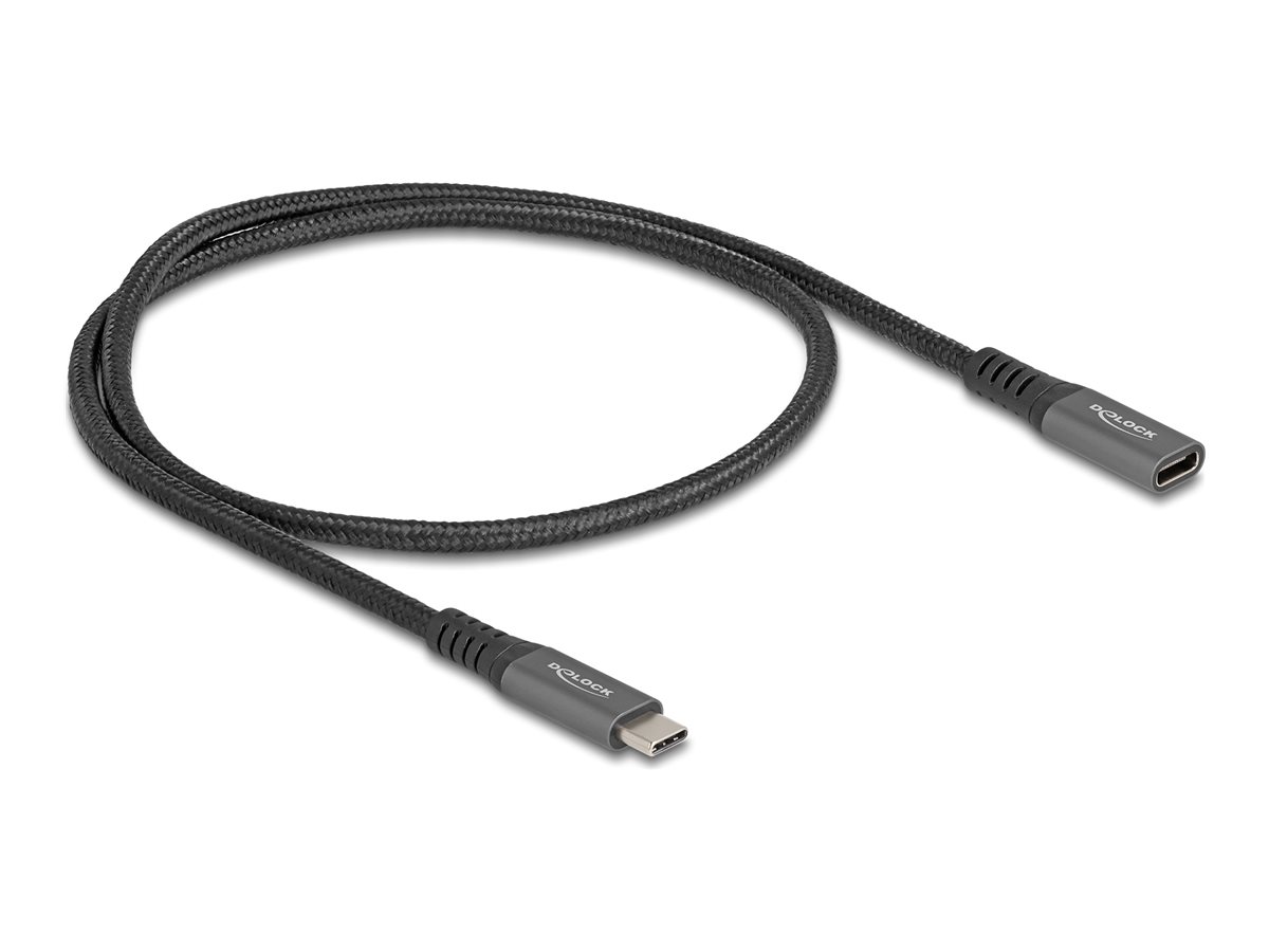 DeLOCK USB 3.1 USB Type-C forlængerkabel 0.5m Sort Grå