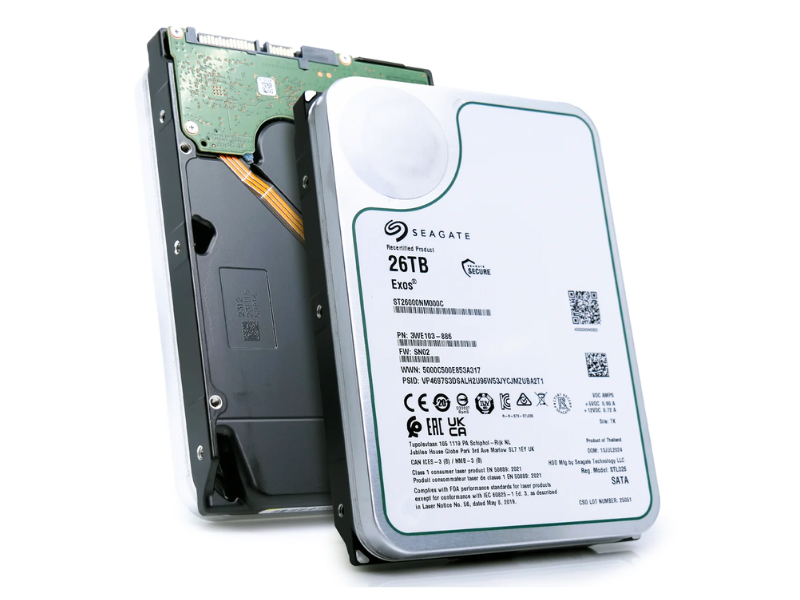 Seagate Exos Harddisk ST26000NM000C-FR 26TB SATA-600 7200rpm - FACTORY REFURBISHED HDD - GEEKD.dk