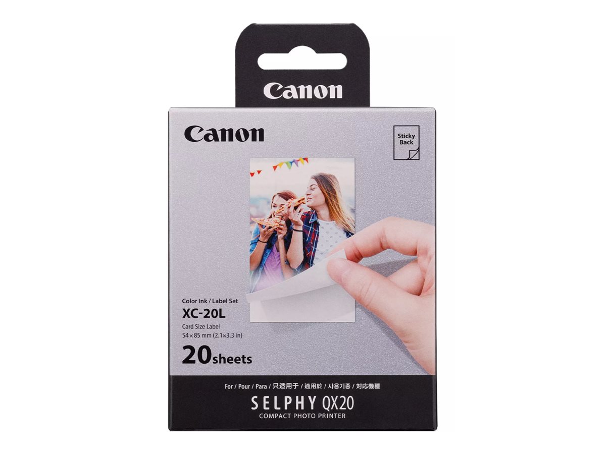 Canon SELPHY XC-20L - Farve (cyan, magenta, gul) - original - kassette og papirsæt til print-bånd - for Canon SELPHY QX20