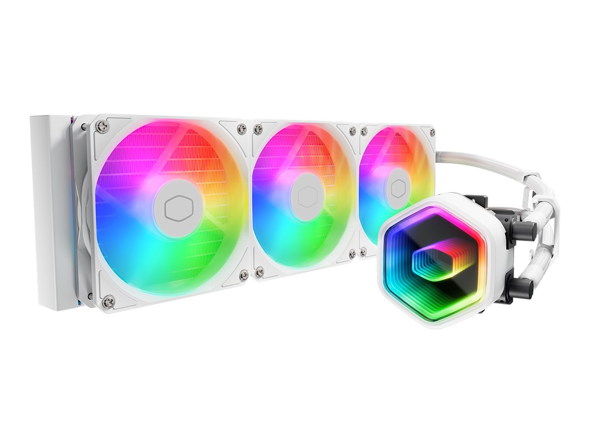 Cooler Master MasterLiquid 360 Core II - Processors flydende kølesystem - Radiatorstørrelse: 360 mm - (for: LGA1851, LGA1700, LGA1200, LGA2066, LGA2011-3, LGA2011, LGA1151, LGA1150, LGA1155, LGA1156, AM4, AM5) - 120 mm - hvid