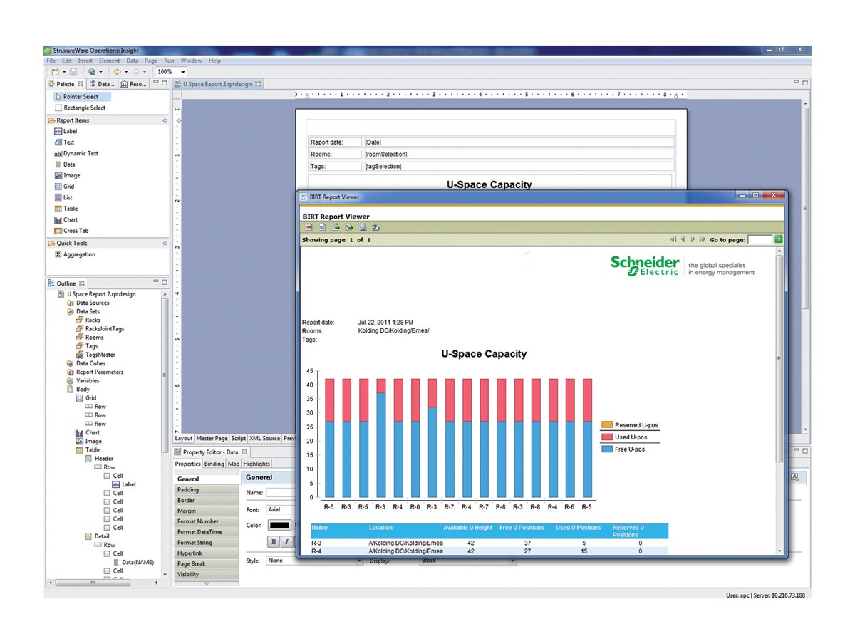 StruxureWare Operations Insight for Data Centers Netværksprogrammer