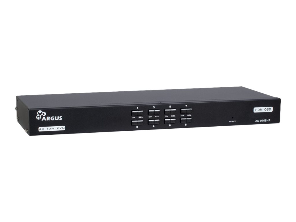 Argus AS-9108HA - KVM switch - 8 x KVM port(s) - 1 lokalbruger - monterbar på stativ