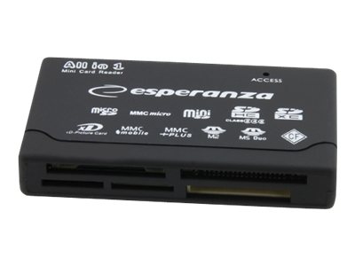 Esperanza EA119 - Kortlæser - alt-i-1 (MS, miniSD, MS Duo, SDHC, microSD, MMCplus, SDXC, MMCmobile, xD, MS Micro, CF) - USB 2.0