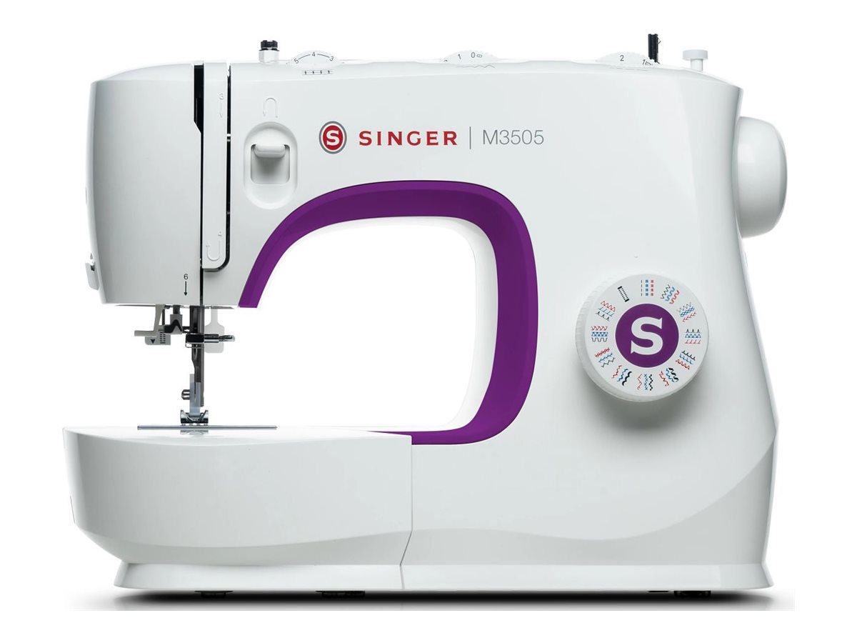SINGER M3505, Hvid, Semi-automatisk symaskine, Syning, 1 trin, Løftestang, Dreje, Scrollbar, Elektromekanisk