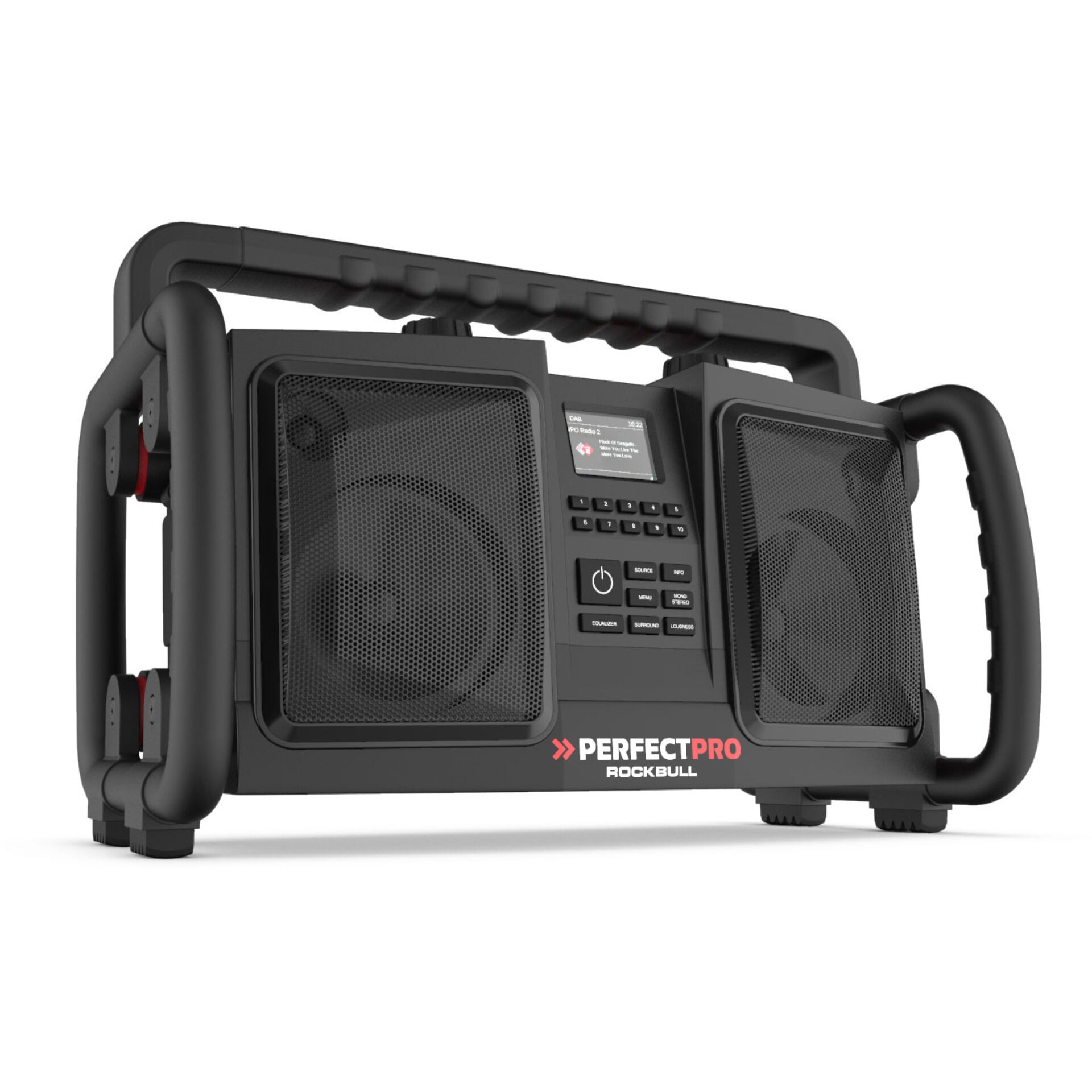 Perfectpro ROCKBULL, Bærbar, DAB+, FM, 50 W, Klassisk, Dans, Flad, Jazz, Rock, LCD, Sort