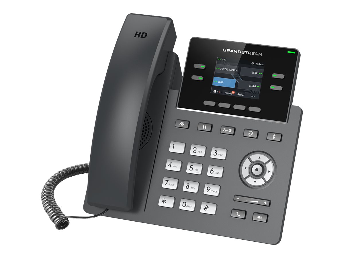 Grandstream GRP2612P - VoIP-telefon med opkalds-ID/opkald venter - 3-vejs opkaldskapacitet - SIP, RTCP, RTP, SRTP - 2 linier