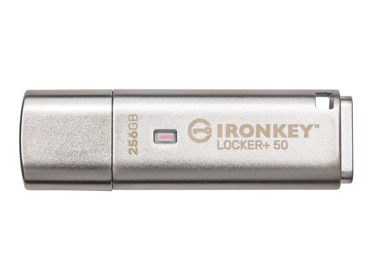 Kingston IronKey Locker+ 50 256GB USB 3.2 Gen 1 Sølv