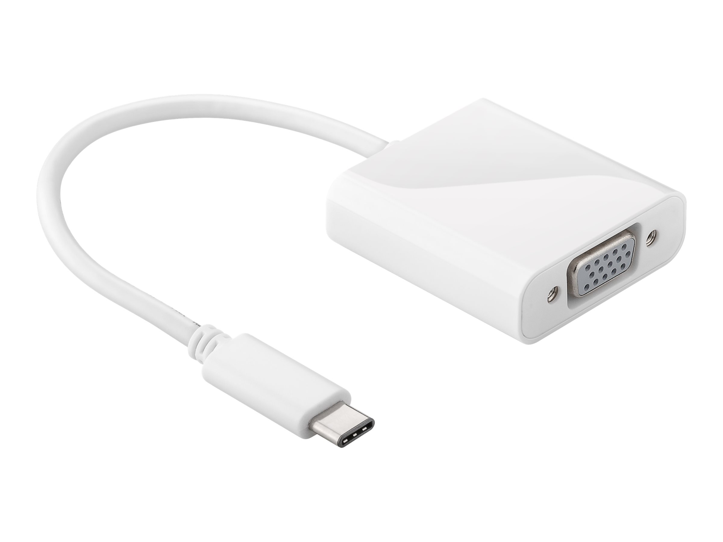 USB-C til VGA adapter USB-C han til VGA hun, Hvid (0,2m)