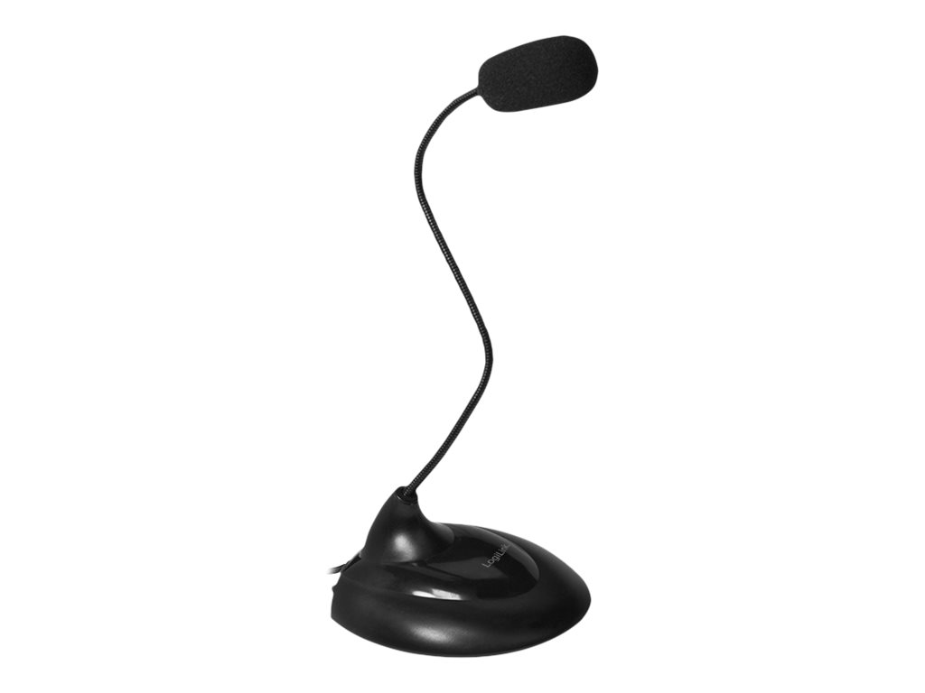 LogiLink Multimedia Microphone Stand Foot and Flexible Neck Mikrofon Kabling -58dB Omni-directional Sort - GEEKD.dk