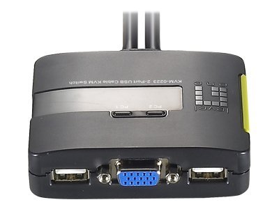 LevelOne 2‑ports USB VGA kabel KVM‑switch med lyd