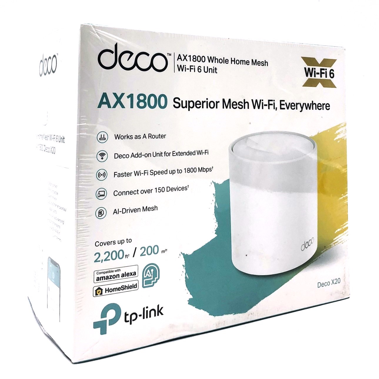 TP-Link Deco X20 1-pack Dual-band 24 GHz 5 GHz Wi-Fi 5 80211ac Hvid 2 Intern