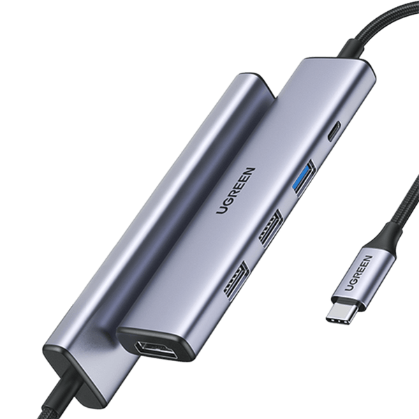 UGREEN 5-in-1 USB-C to 1*USB.3.0+2*USB.2.0+HDMI Hub with USB-C Power Supply