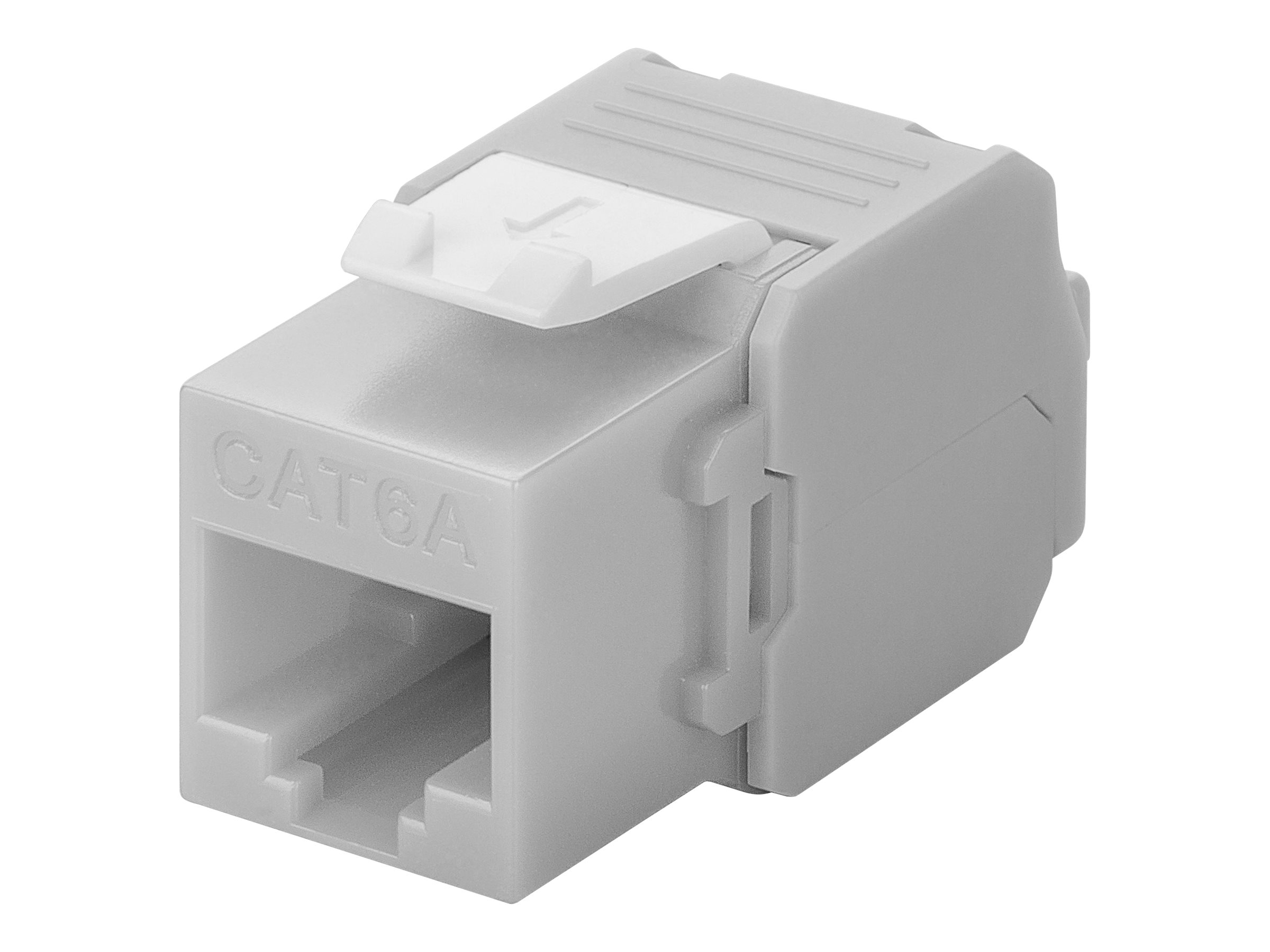 Keystone RJ45 fatning - CAT6a uskærmet, Grå (Toolless)