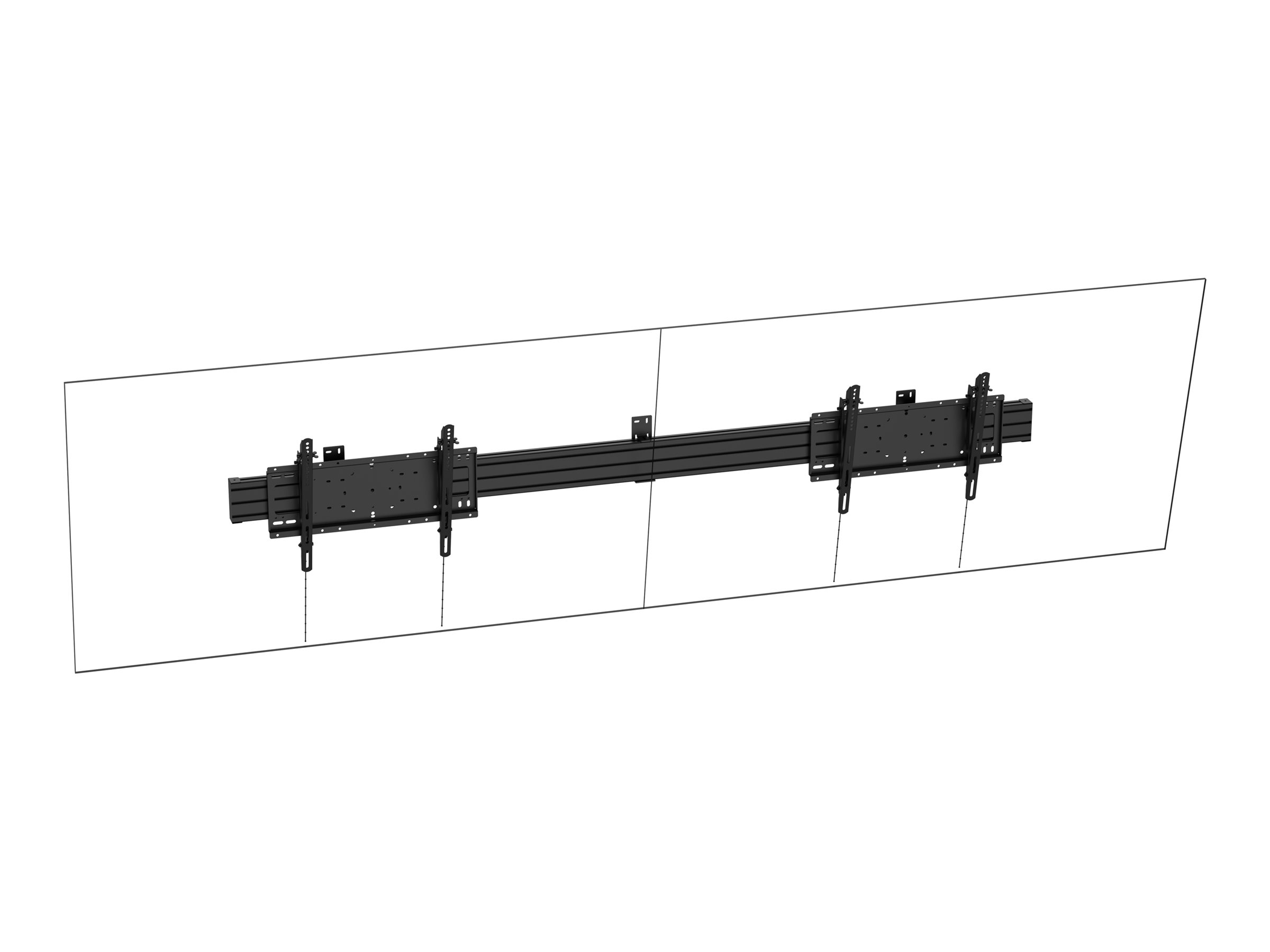 Vision mounting kit - heavy-duty - for 2 LCD displays - landscape - black - Maks 120 kg - Maks størrelse 75"