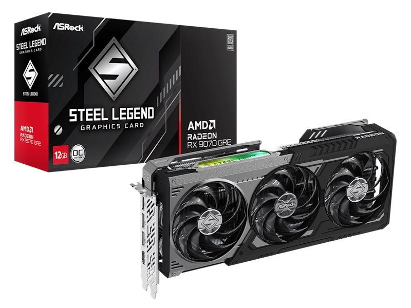 ASRock Radeon RX 9070 GRE Steel Legend Dark 12 GB OC grafikkort