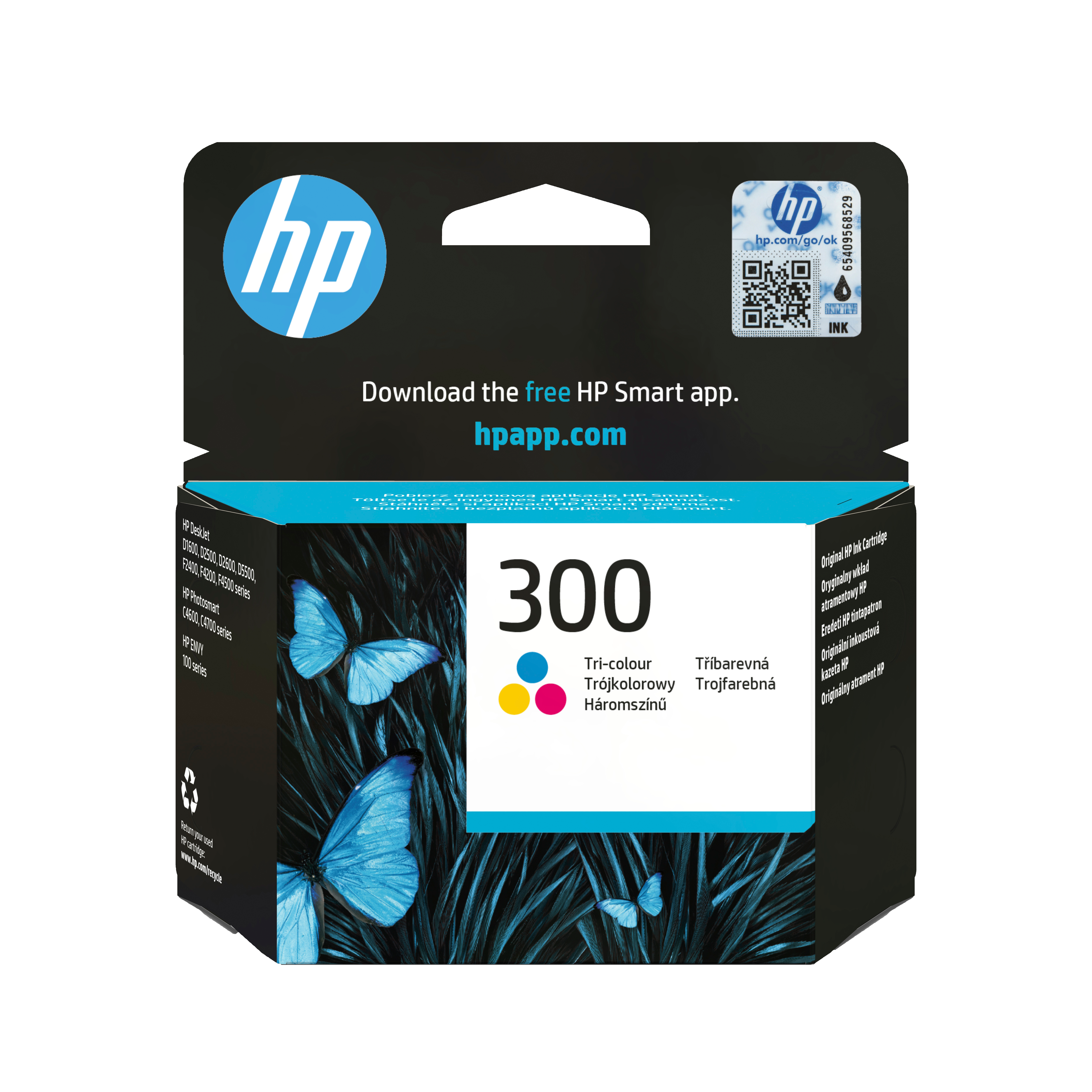 HP 300 bläckpatroner 1 styck Original Standardavkastning Cyan, Magenta, Gul