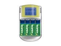 Varta NiMH batterioplader AA / AAA | 1.2 V DC | 4x AA/HR6 2600 mAh | Opladning | Euro / Type-C (CEE 7/16) | Energi fra batteritype: AA