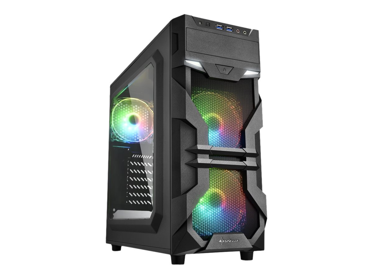 Sharkoon VG7-W RGB - mid tower - ATX - Kabinet - Tower - Sort