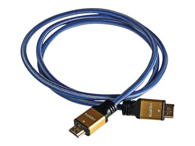 HDMI-kabel 1,5 m – iBox HDMI 2.0, guldbelagte stik, sort/blå
