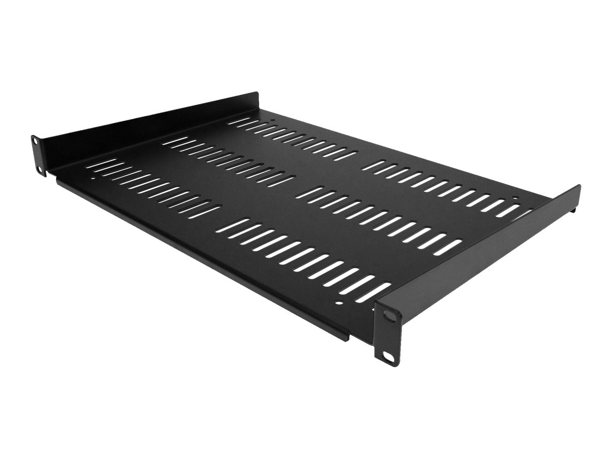 Startech 1U Vented Server Rack Cabinet Shelf, 12in Deep Fixed Cantilever Tray, Rackmount Shelf for 19 AV/Data/Network Equipment Enclosure w/ Cage Nuts & Screws, 55lbs Weight Capacity - 1U Network Rack Shelf - Rackhylde - sort - 1U - 19