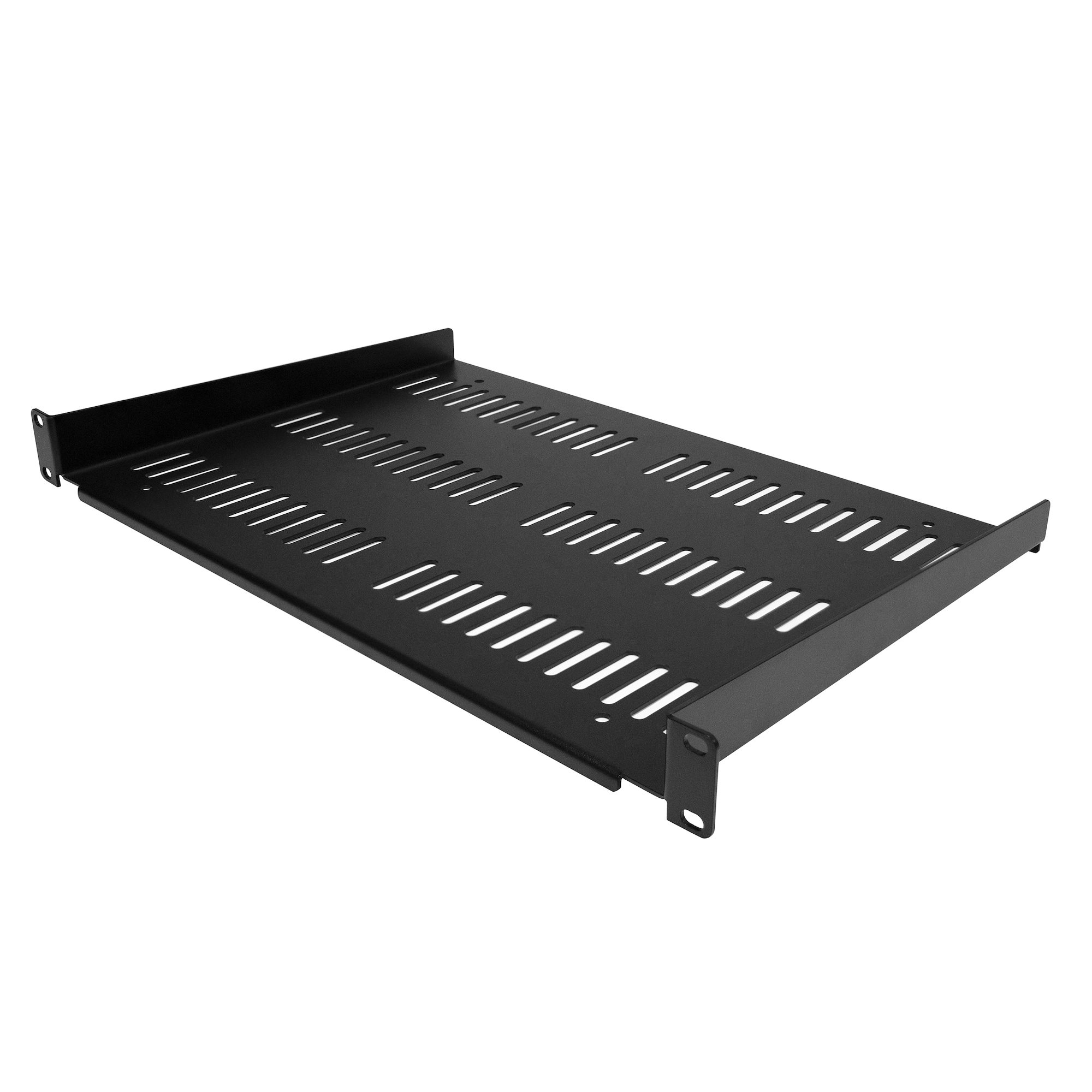 Startech 1U Vented Server Rack Cabinet Shelf, 12in Deep Fixed Cantilever Tray, Rackmount Shelf for 19 AV/Data/Network Equipment Enclosure w/ Cage Nuts & Screws, 55lbs Weight Capacity - 1U Network Rack Shelf - Rackhylde - sort - 1U - 19