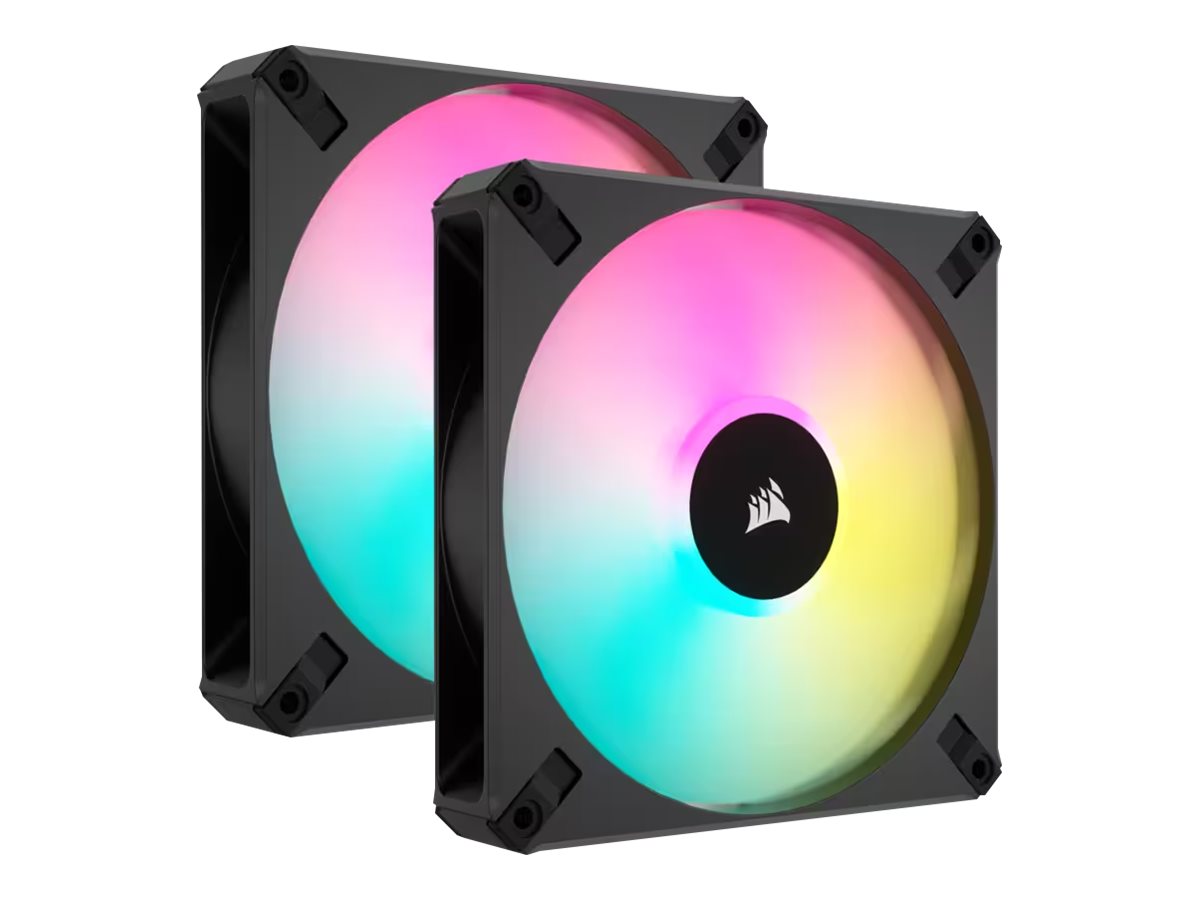 CORSAIR iCUE AF140 RGB ELITE - Indsats med blæser - høj ydeevne - 140 mm - sort (pakke med 2)