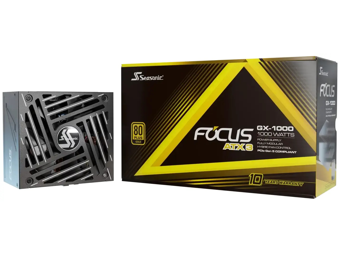 Seasonic FOCUS GX 1000 - Strømforsyning (intern) - ATX12V 3.0/ EPS12V - 80 PLUS Gold - AC 100-240 V - 1000 Watt