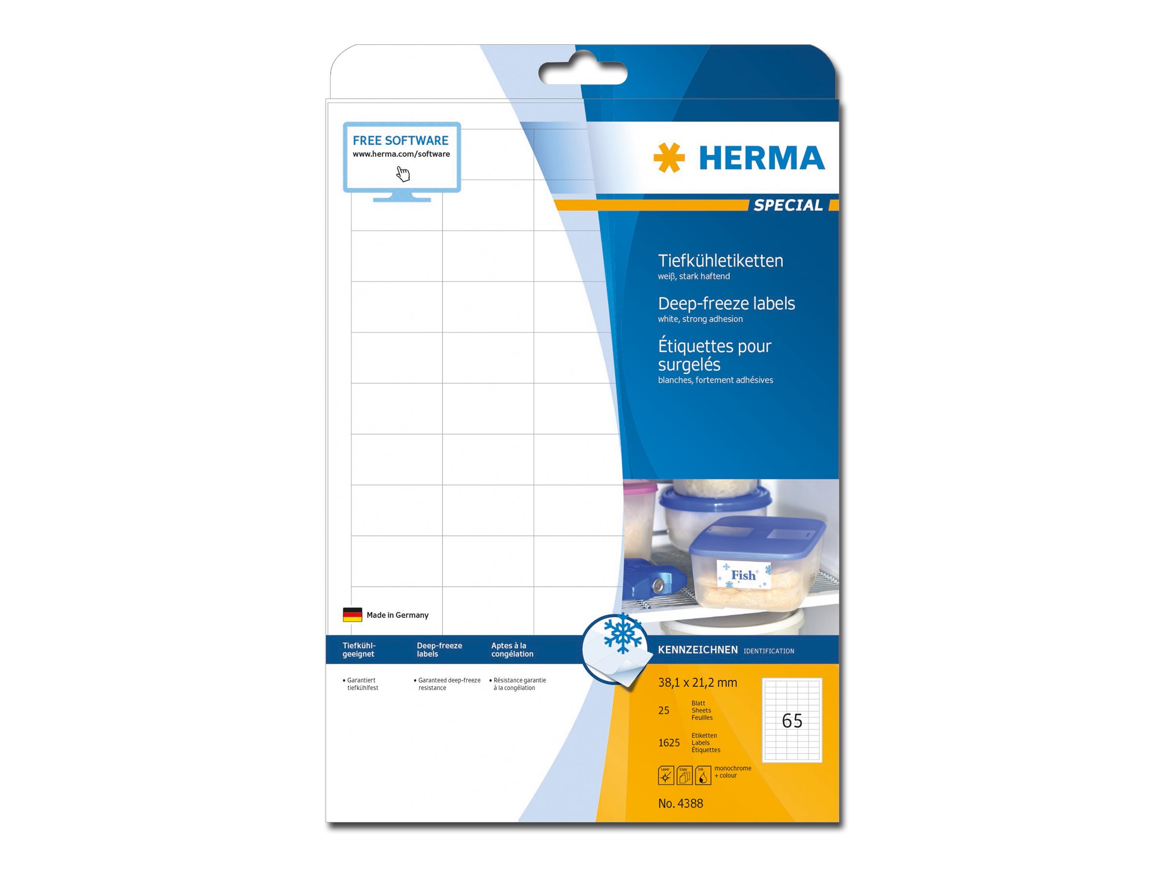 HERMA Special Permanent selvklæbende matte dybfrost-papirmærkater 38.1 x 21.2 mm 1625etikette(r)