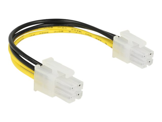 Delock Strømkabel 15cm Sort Gul