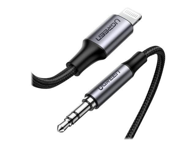 UGREEN Lightning To 3.5mm Aux Cable Aluminum Shell With Braided 1m (Black)
