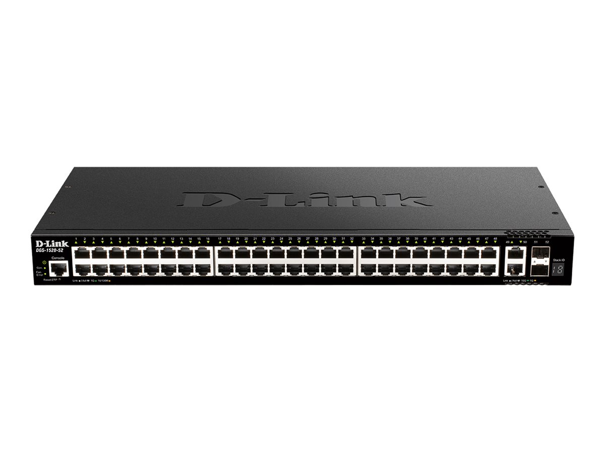 D-link Dgs-1520-52 Netværksswitch Administreret L3 10g Ethernet (100/1000/10000) 1u Sort