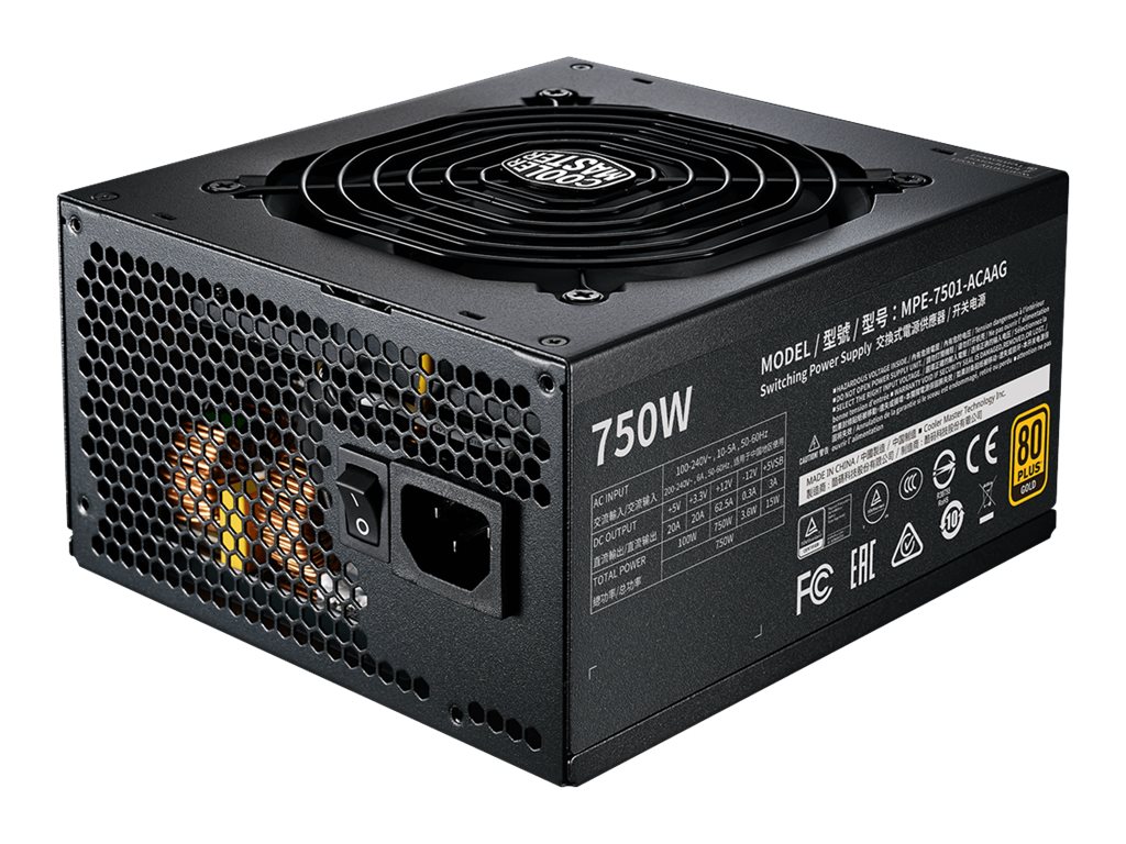 Cooler Master MWE Gold V2 750 Strømforsyning - 750 Watt - 120 mm - ATX - 80 Plus Gold certified